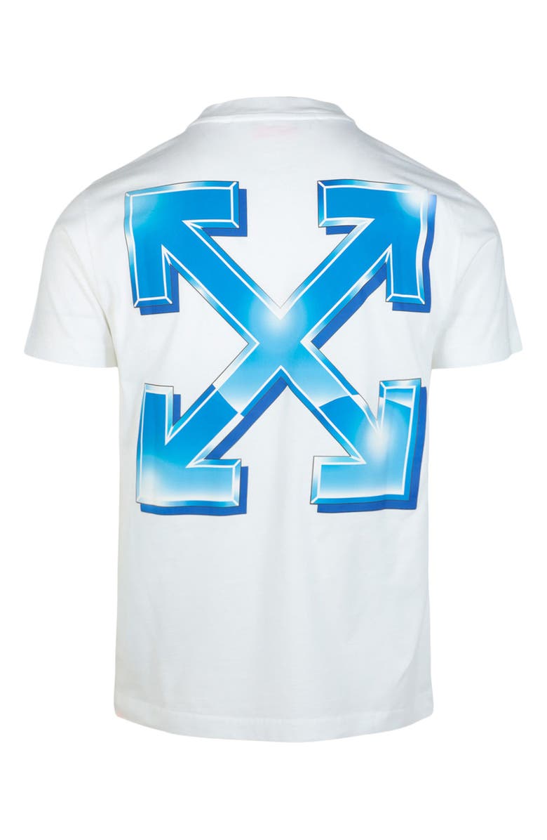 Off-White Blue Metal Arrow Cotton Graphic T-Shirt, Alternate, color,