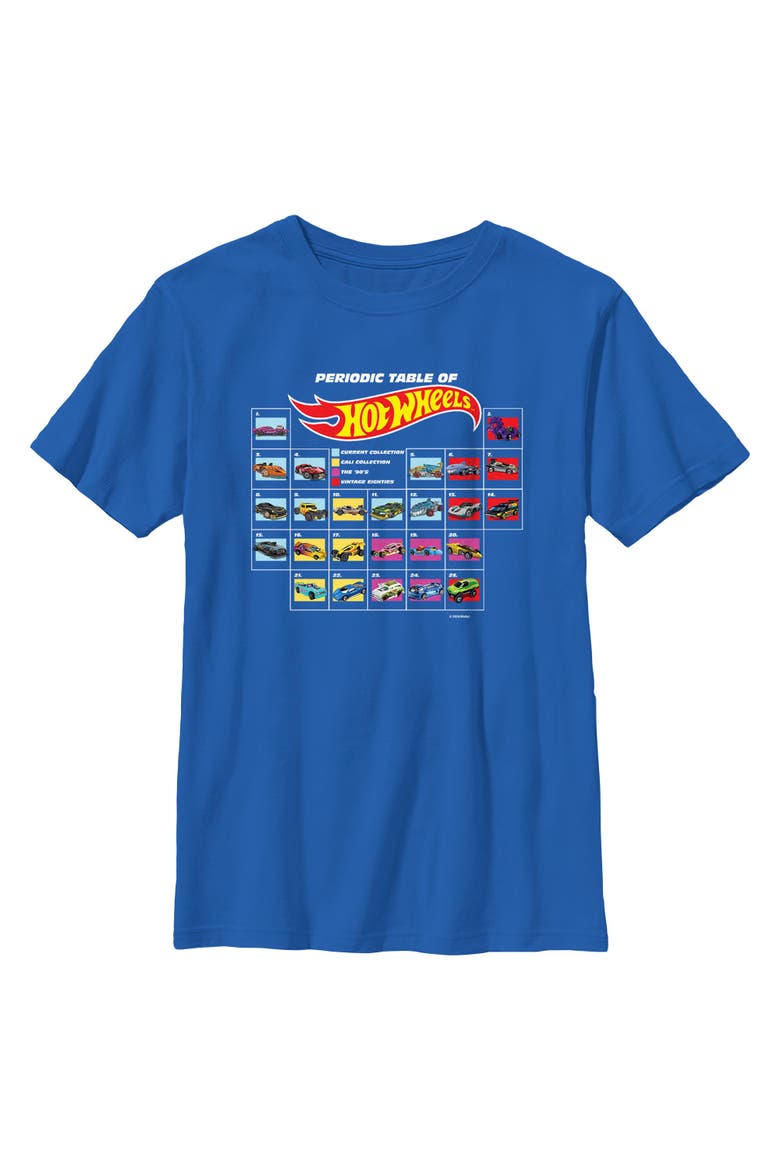 Boy's Hot Wheels Periodic Table  Graphic T-Shirt, Main, color, Royal Blue