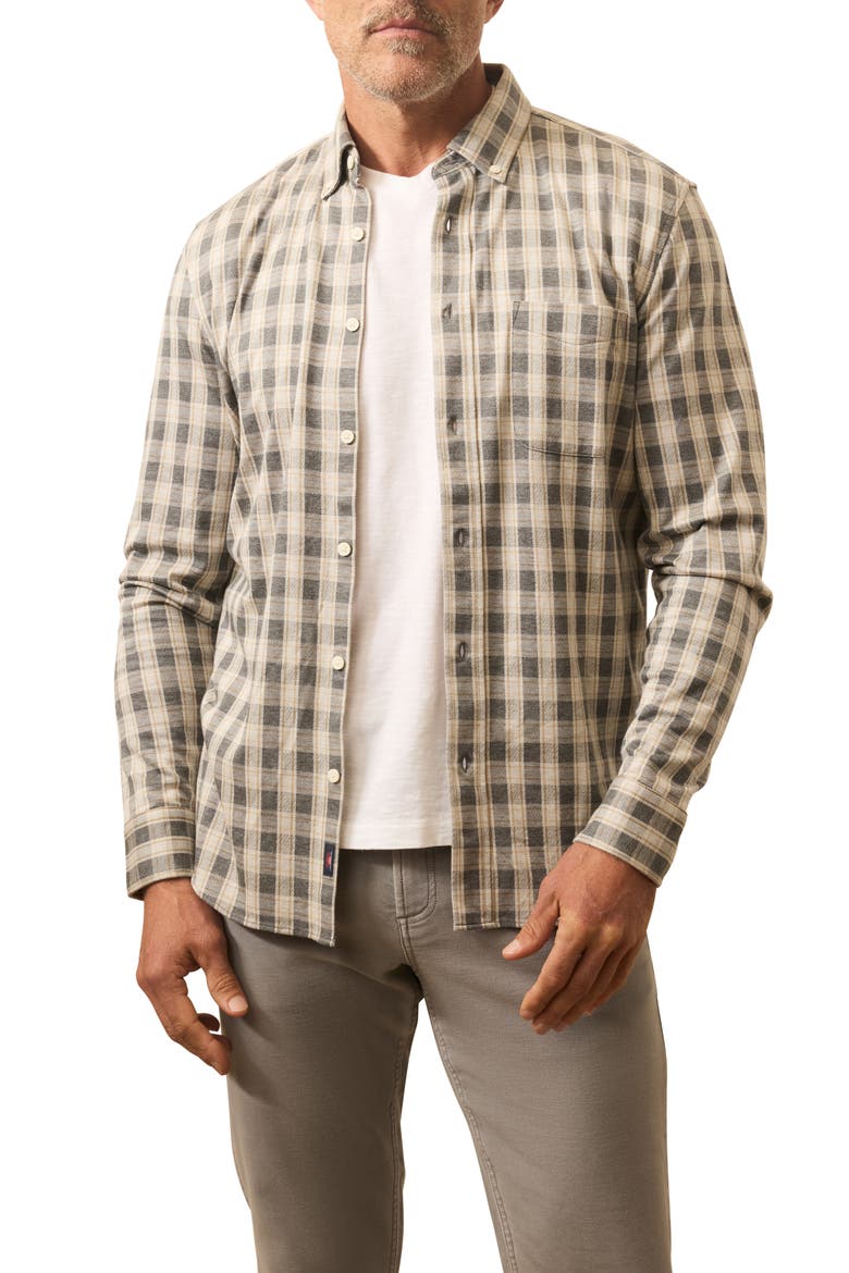 Coastline Knit Button-Down Shirt, Main, color, VALLEY GROUNDS PLAID
