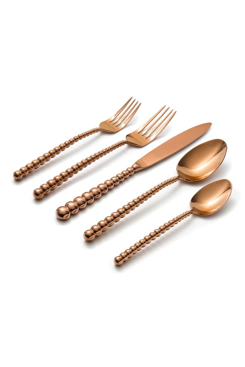 Rondure 20-Piece Flatware Set, Alternate, color, COPPER