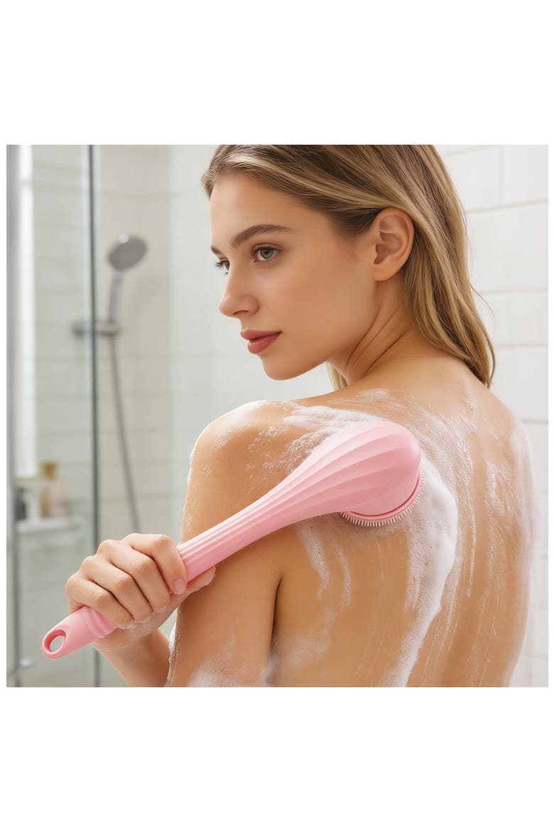 Silicone Bath Brush, Alternate, color, PINK
