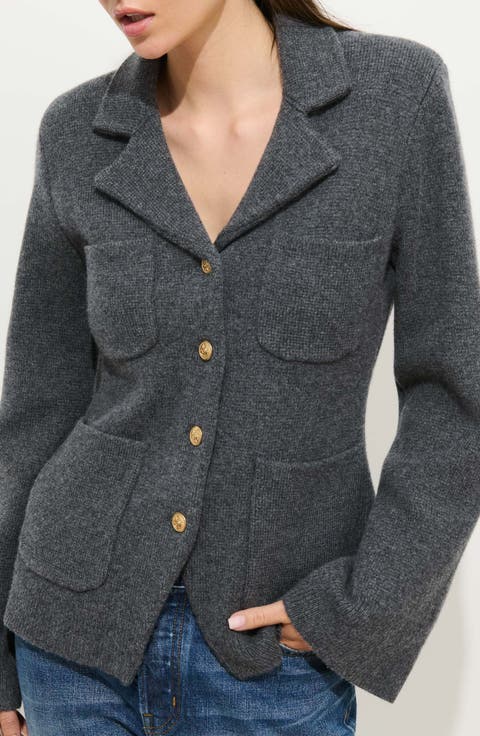 London Merino Wool Blend Sweater Jacket