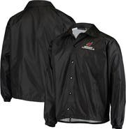 DUNBROOKE Men's Black Arizona Cardinals Coaches Classic Raglan Full-Snap Windbreaker Jacket