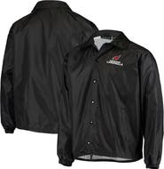 DUNBROOKE Men's Black Arizona Cardinals Coaches Classic Raglan Full-Snap Windbreaker Jacket