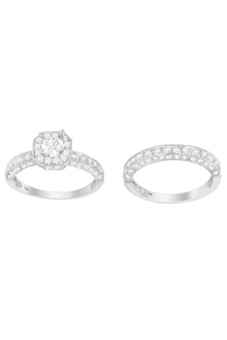 14K White Gold 1.00 Cttw Round Cut Diamond Ring, Alternate, color, White