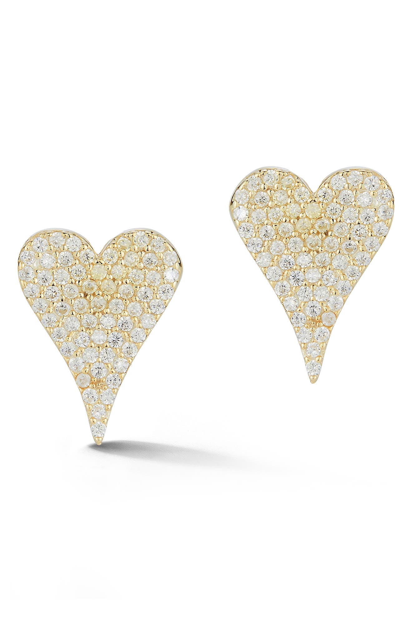 SPHERA MILANO GLAZE JEWELRY Pavé CZ Heart Stud Earrings