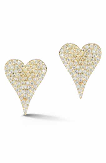 GLAZE JEWELRY Pavé CZ Heart Stud Earrings