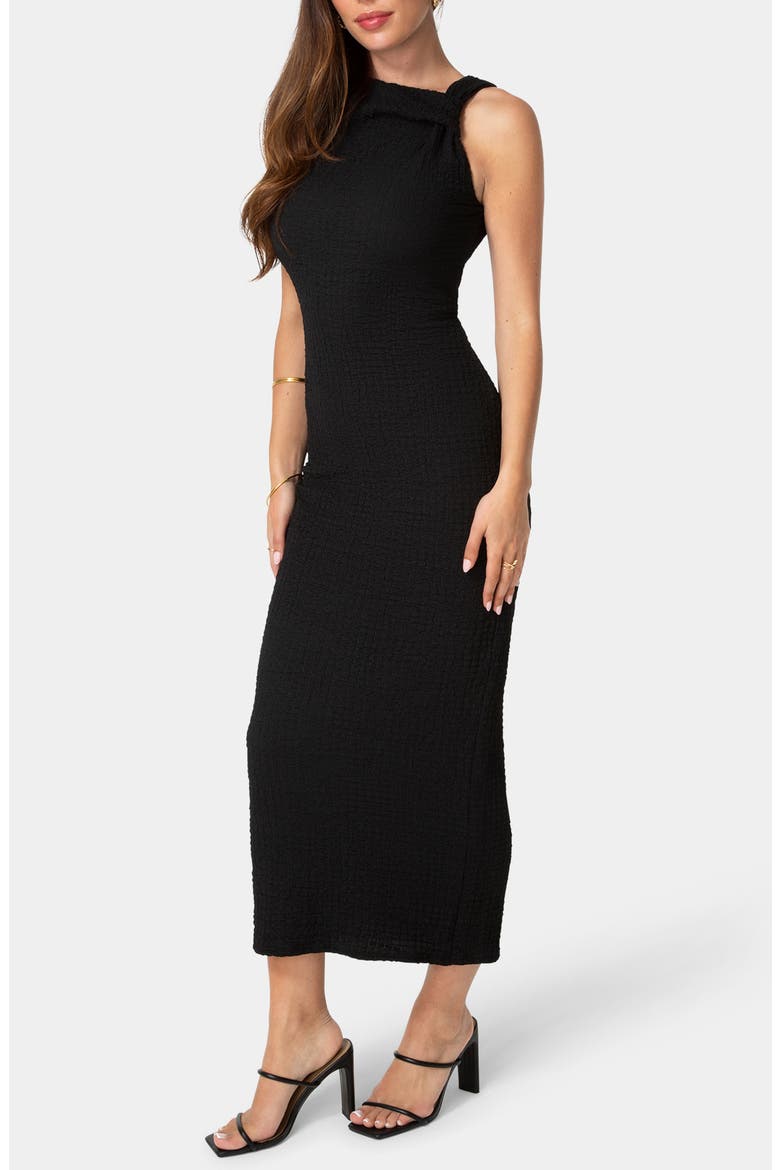 Twist Neck Sleeveless Body-Con Dress, Alternate, color, BLACK