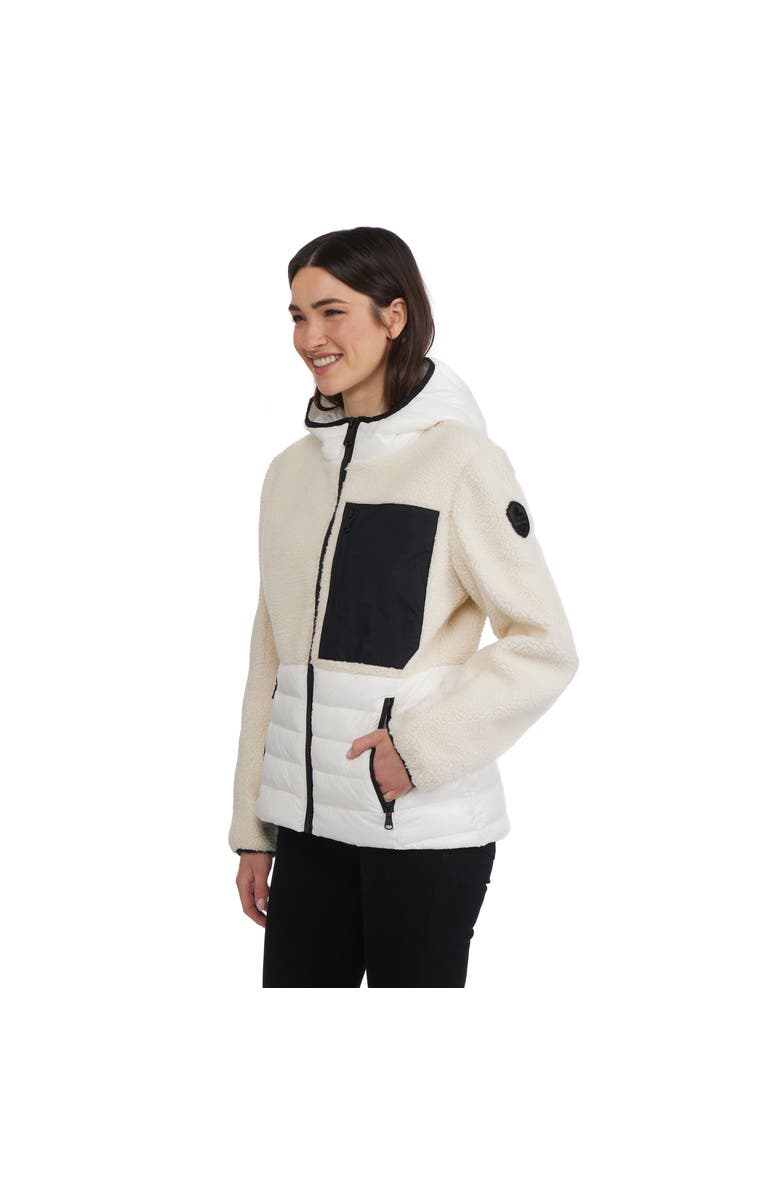 Pajar Fawn Lightweight Mixed Media Jacket with Fixed Hood, Alternate, color, White Op