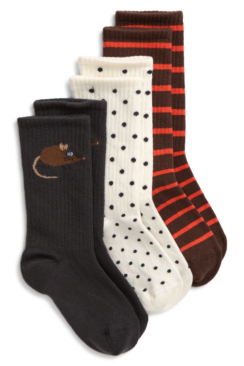 Kids' 3-Pack Assorted Crew Socks, Main, color, MULTI