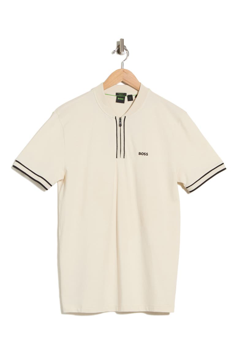 Pariq Quarter Zip Knit Polo, Main, color, OPEN WHITE