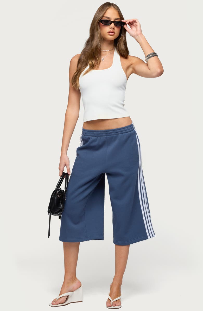 EDIKTED Uma Side Stripe Bermuda Shorts, Alternate, color, Dark-Blue