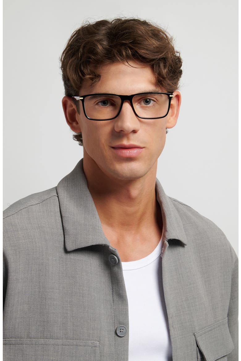 54mm Rectangular Optical Glasses, Alternate, color, BLACK RED