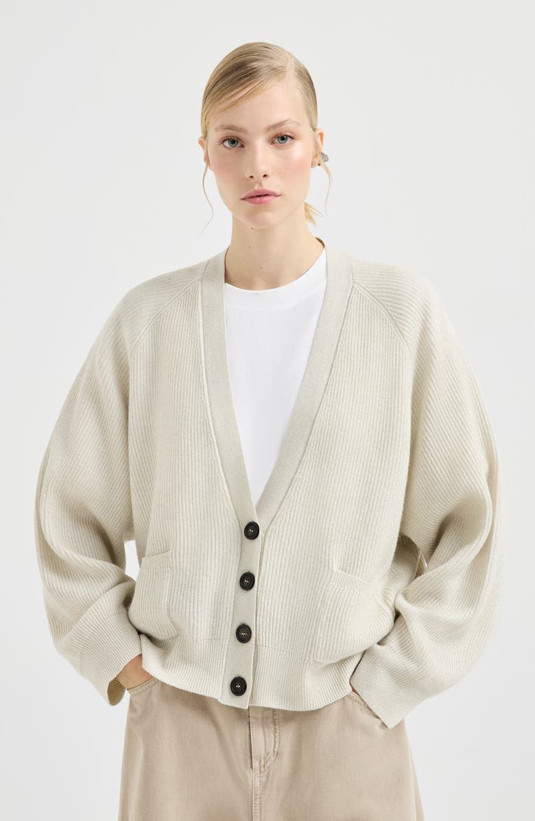 Brunello Cucinelli Cashmere cardigan, Alternate, color, Panama