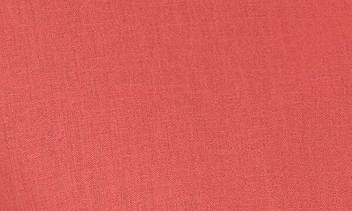 Dkny Jeans Oversize Linen Blend Crop Button-up Shirt In Red