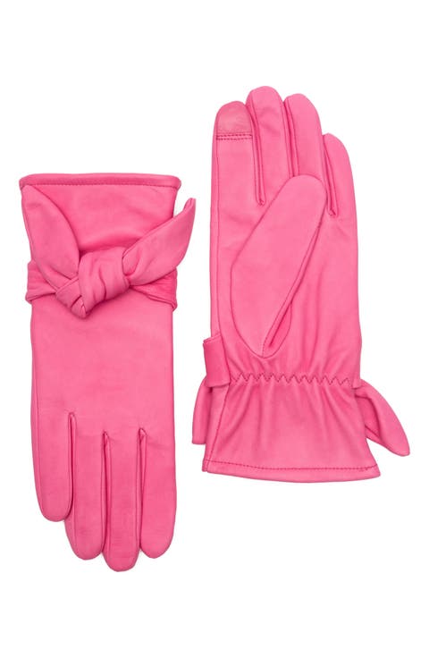 Bow Leather Gloves