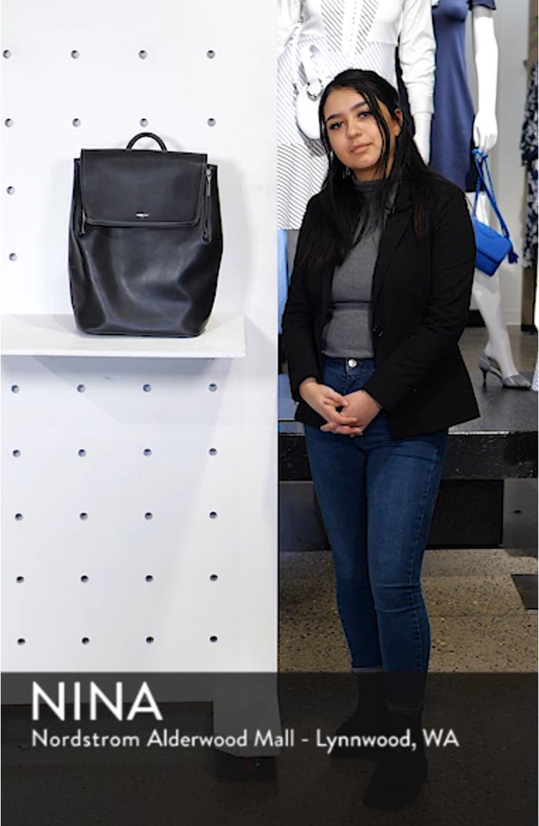 'Fabi' Faux Leather Laptop Backpack, sales video thumbnail