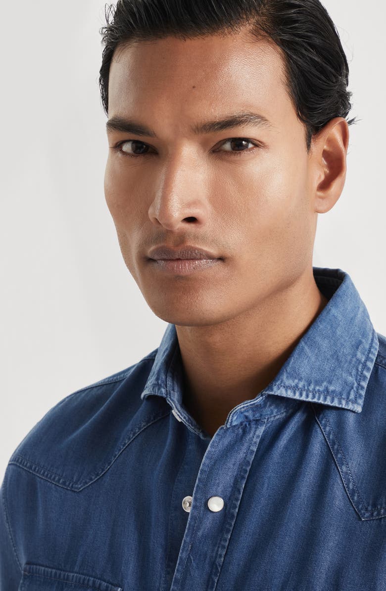 Brunello Cucinelli Lightweight denim shirt, Alternate, color, 