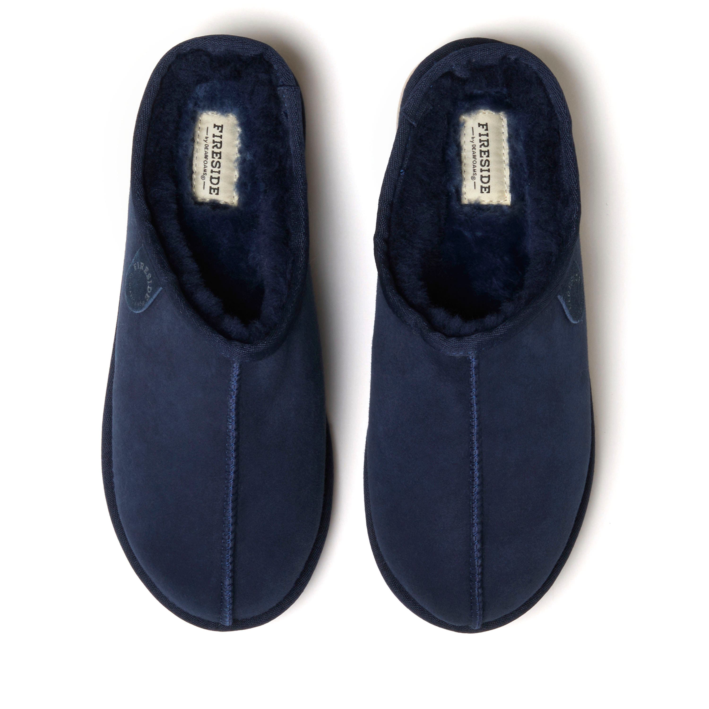 Grafton Genuine Shearling Clog, Alternate, color, Navy