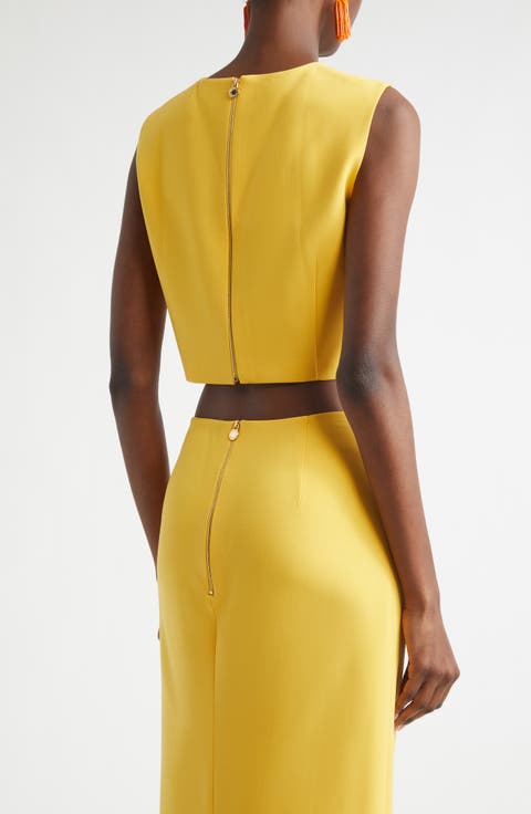 Stretch Virgin Wool Crop Top