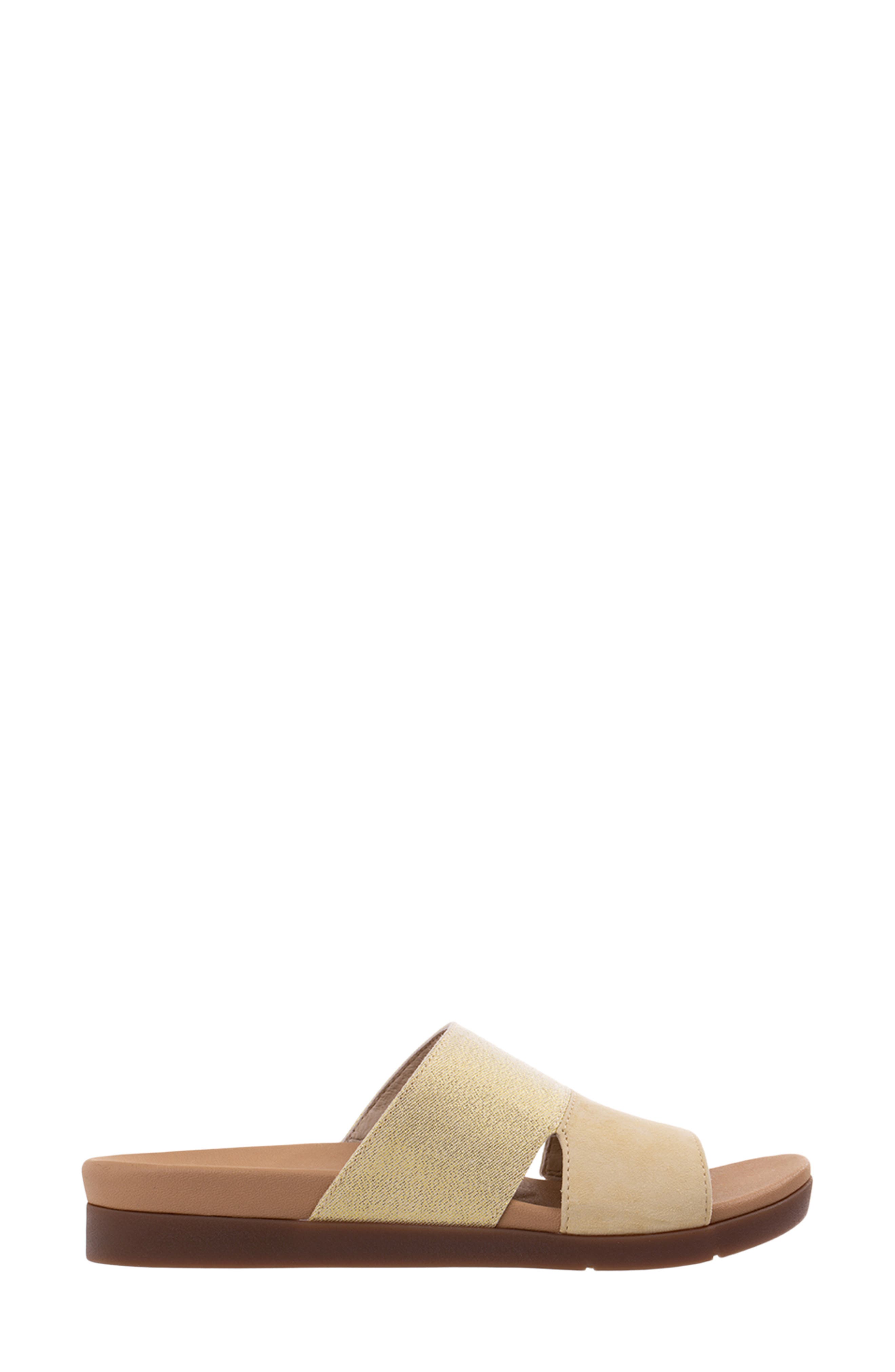 Dawn Shimmer Slide Sandal, Alternate, color, PALE BANANA
