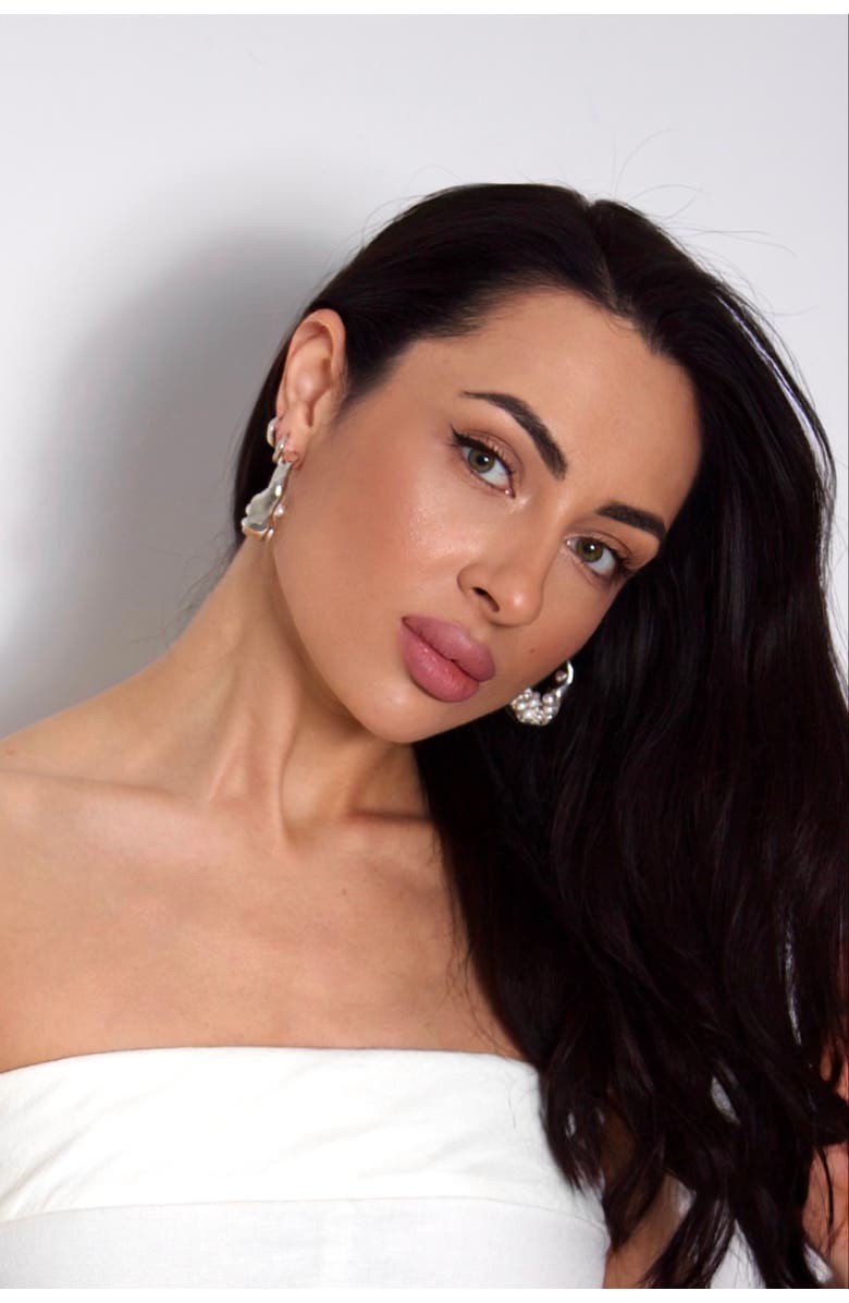 Classicharms Naomi Shell Pearl Cluster Molten Hoop Statement Earrings, Alternate, color, Silver