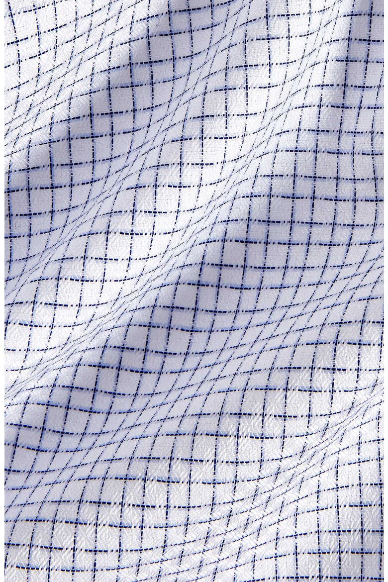 Trim Fit Shadow Dobby Check Dress Shirt, Alternate, color, WHITE/ BLUE