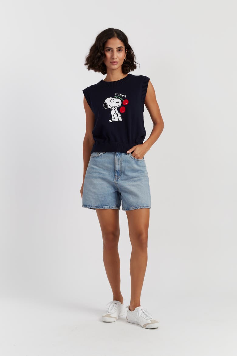 Cotton Snoopy Cherry Tank, Main, color, Blue