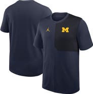 Jordan Brand Men's Jordan Brand Navy Michigan Wolverines 2025 Sideline UV Performance Coach T-Shirt