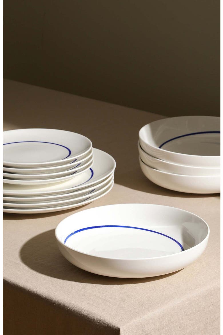 Luna Porcelain 12-Piece Dinnerware Set, Alternate, color, Blue