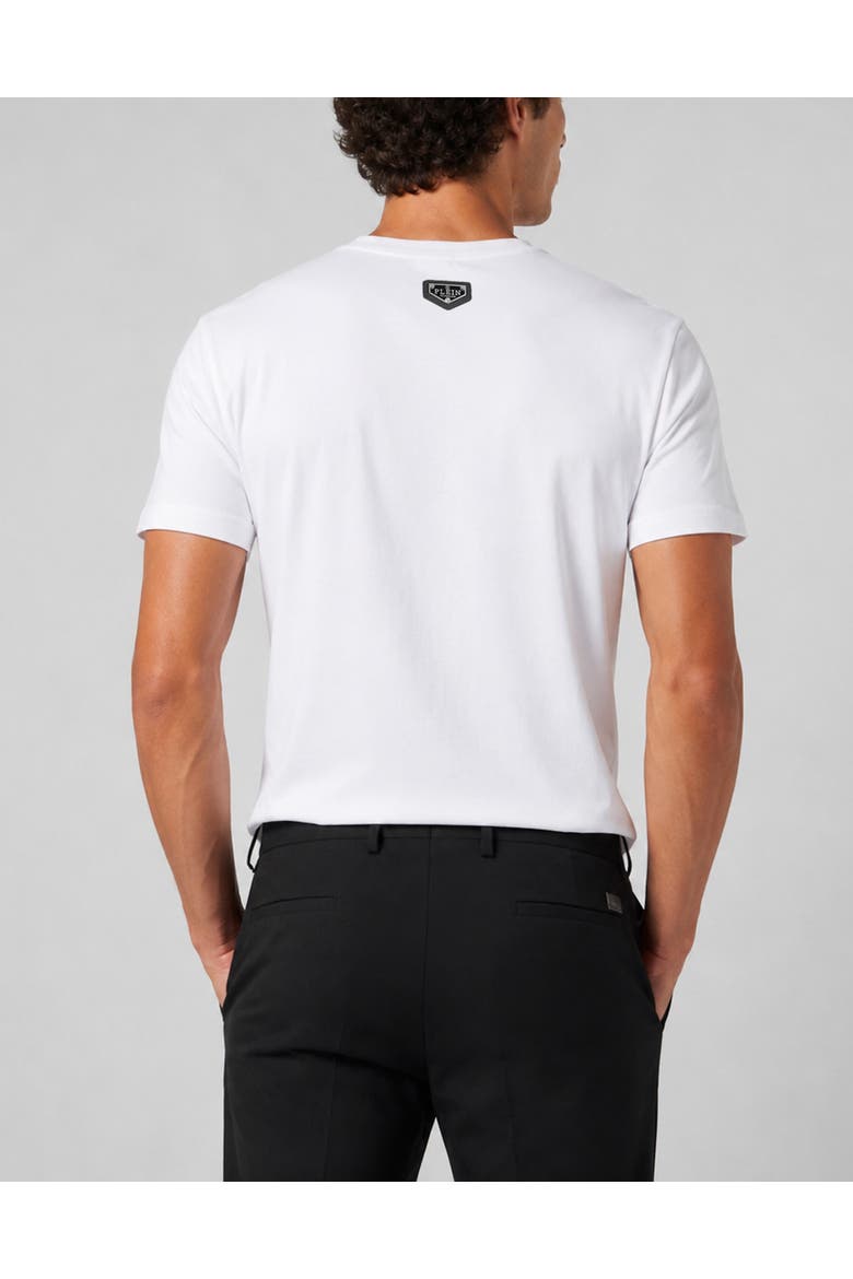 Jersey Round Neck T-Shirt Ss Skull Dollar Stones Men, Alternate, color, white