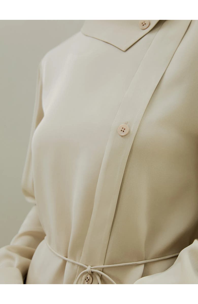 Lilysilk Asymmetrical Shirt with Waist Tie, Alternate, color, 