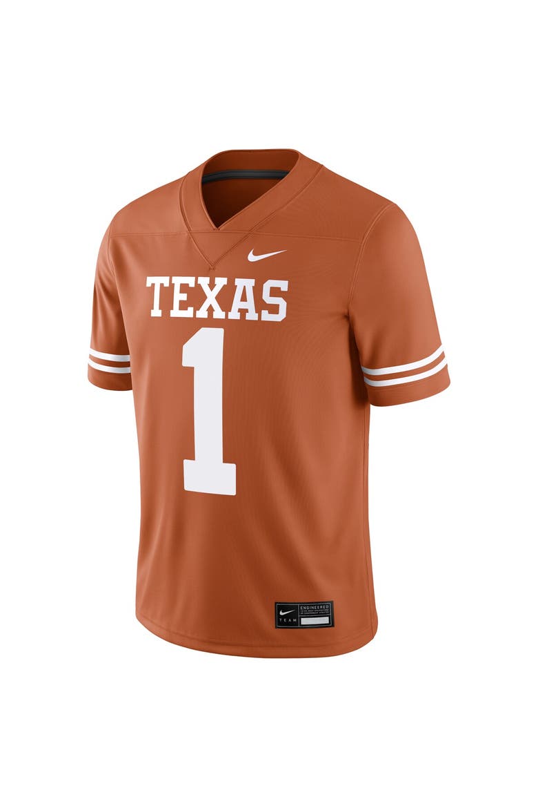 Men's Nike #1 Texas Orange Texas Longhorns Game Jersey, Alternate, color, Burnt Orange