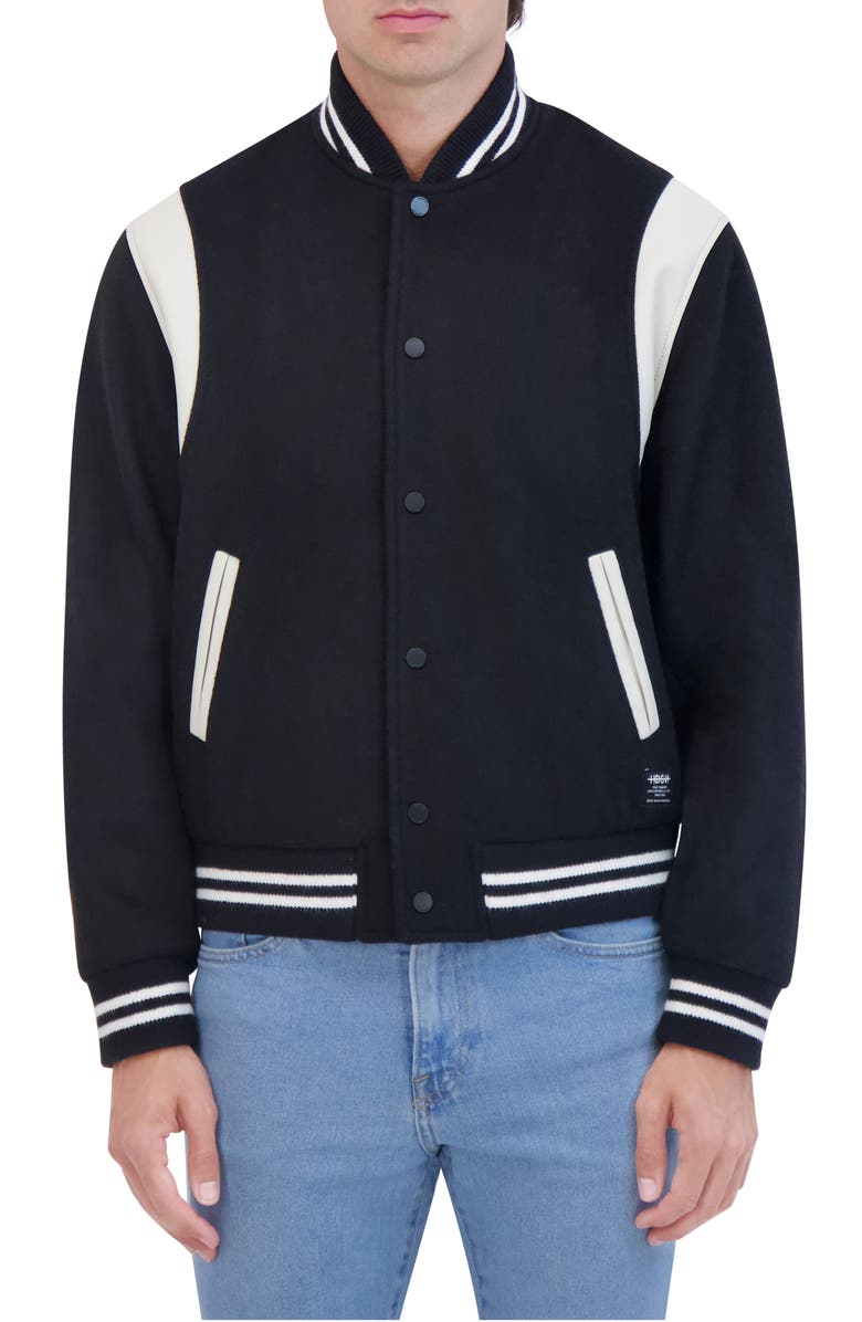 Hudson Jeans Wool Varsity Jacket, Main, color, 
