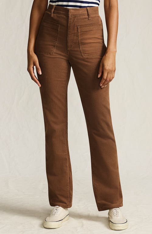 Lands' End Corduroy High Rise Rail Straight Leg Pants In Brown