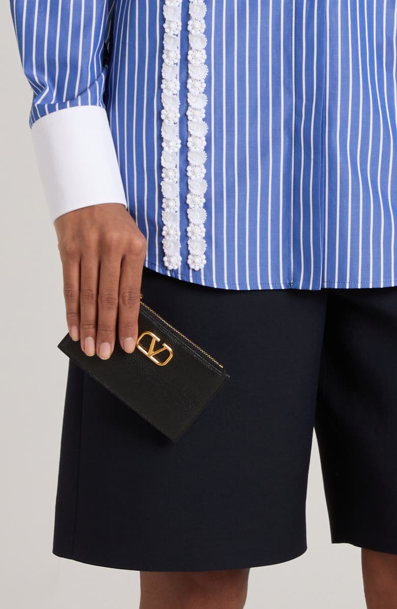 Valentino Garavani VLOGO Leather Coin Card Case, Alternate, color,