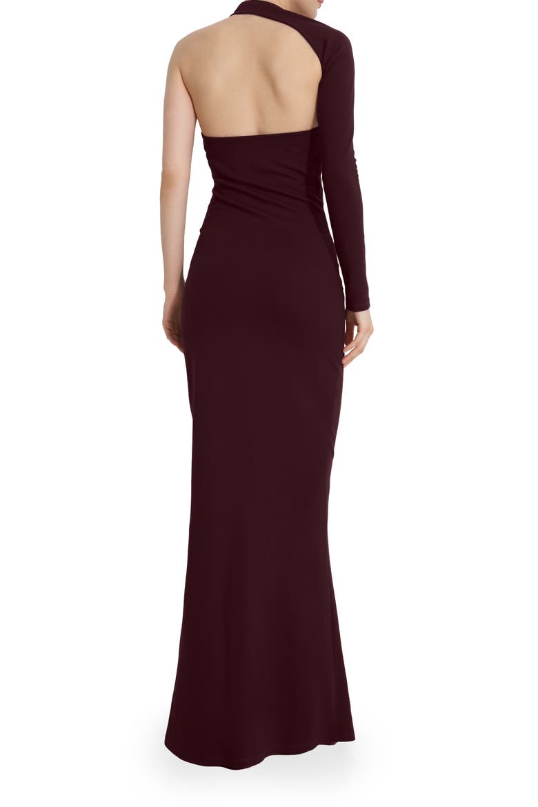 Manhattan One Shoulder Gown, Alternate, color, BURGUNDY