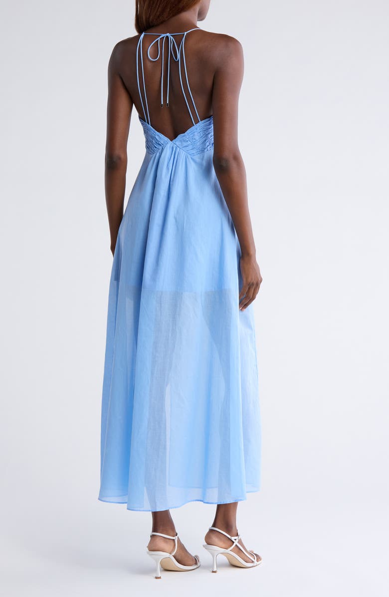 Steve Madden Brianna Side Slit Sleeveless Cotton Maxi Dress, Alternate, color, Aurora Blue