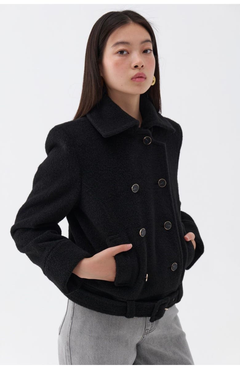 Nocturne Shoulder Pad Short Coat, Main, color,