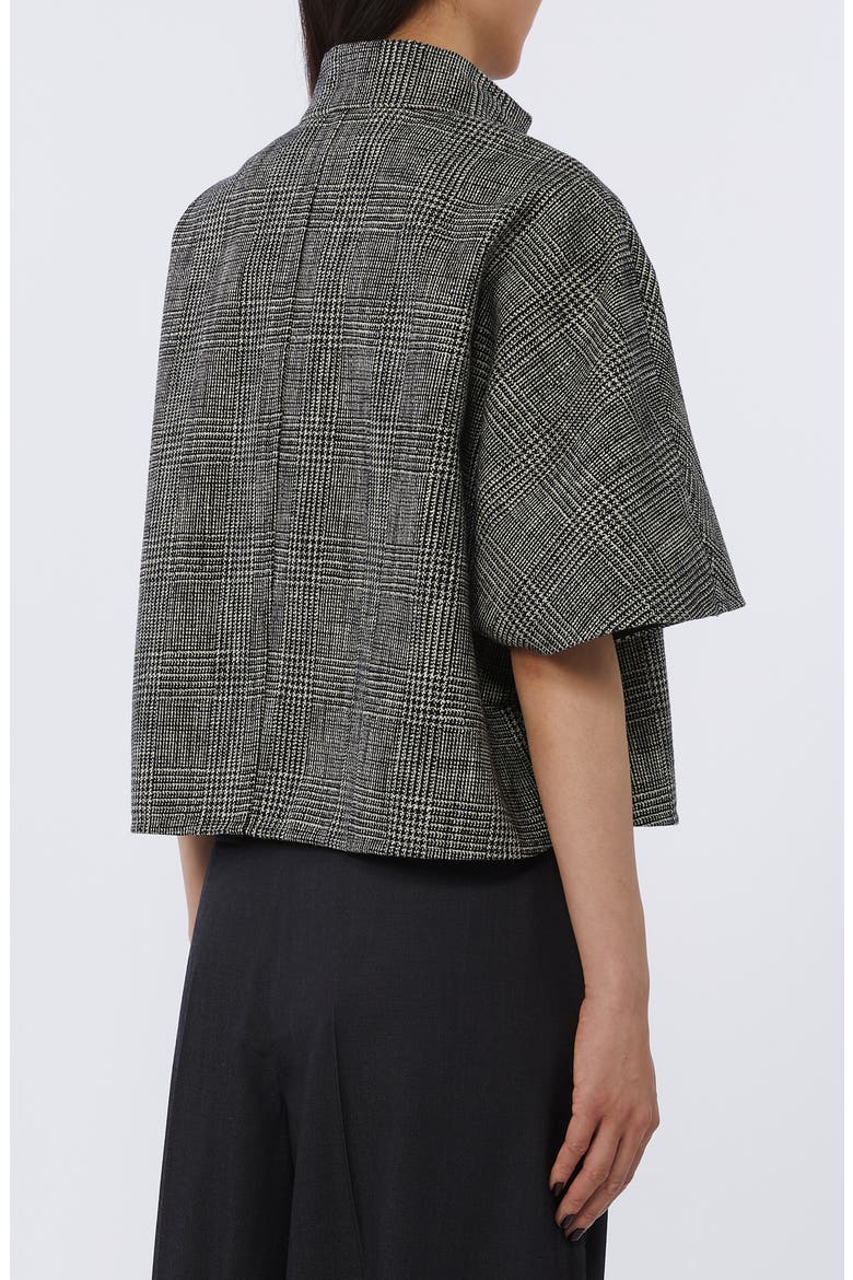 Farneto Alpaca, Wool & Silk Knit Cape, Alternate, color, BLACK