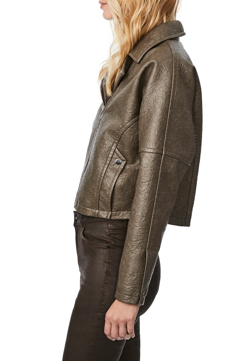 Bleecker Faux Leather Moto Jacket, Alternate, color, TAUPE
