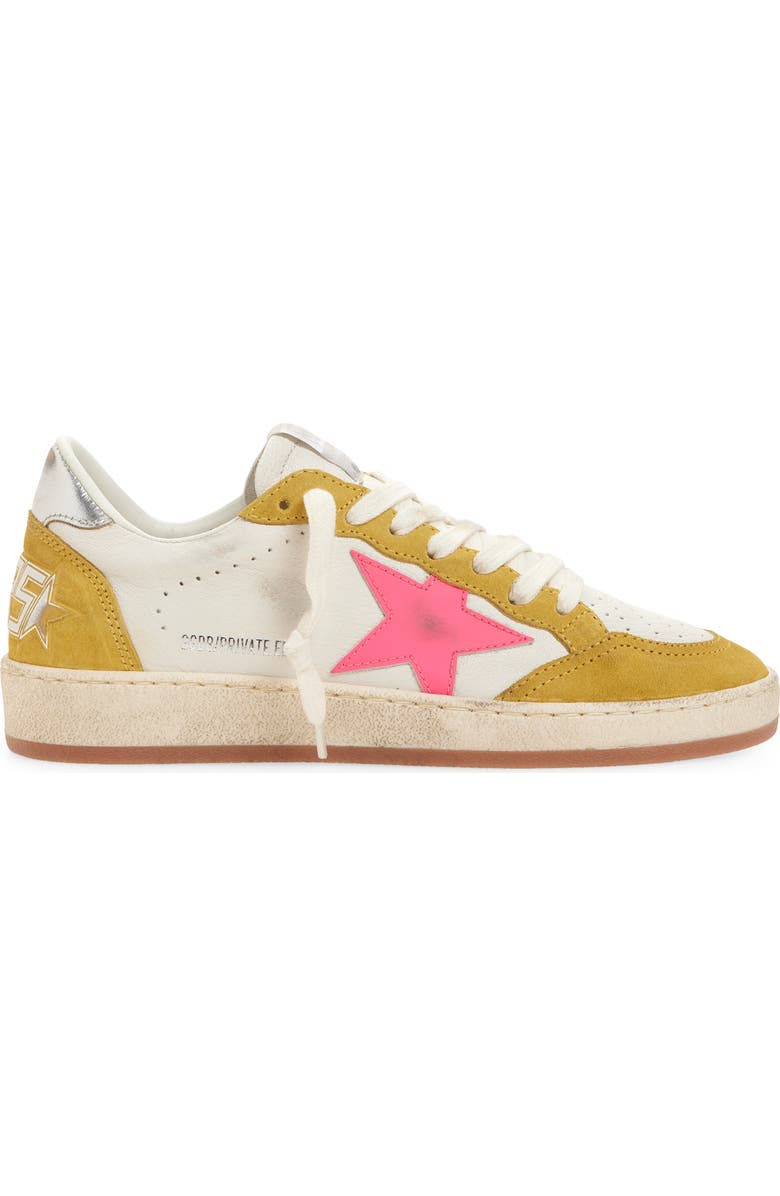 Golden Goose Ball Star Low Top Sneaker, Alternate, color, White/ Pink/ Honey/ Silver