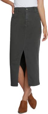 Wash Lab Denim Daily Slit Denim Midi Skirt