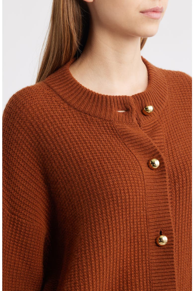 Wool & Cashmere Cardigan, Alternate, color, RUST