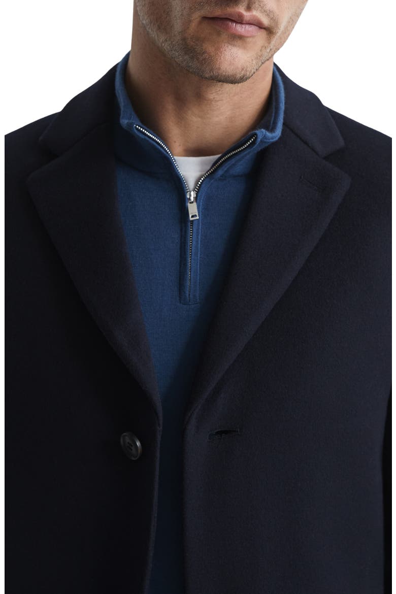 Gable Wool Blend Overcoat, Alternate, color, NAVY