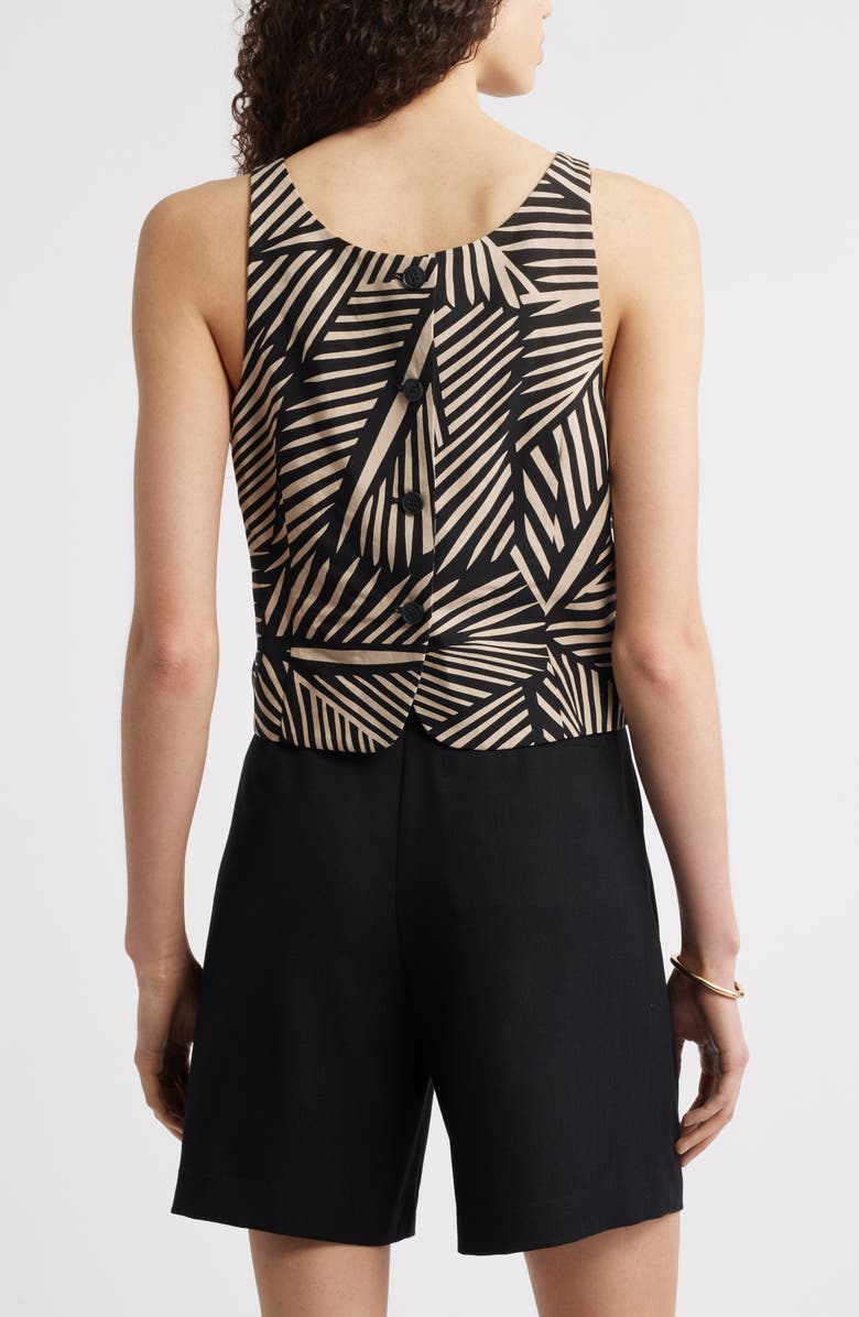 Nordstrom Sleeveless Top, Alternate, color, Black- Beige Palmed