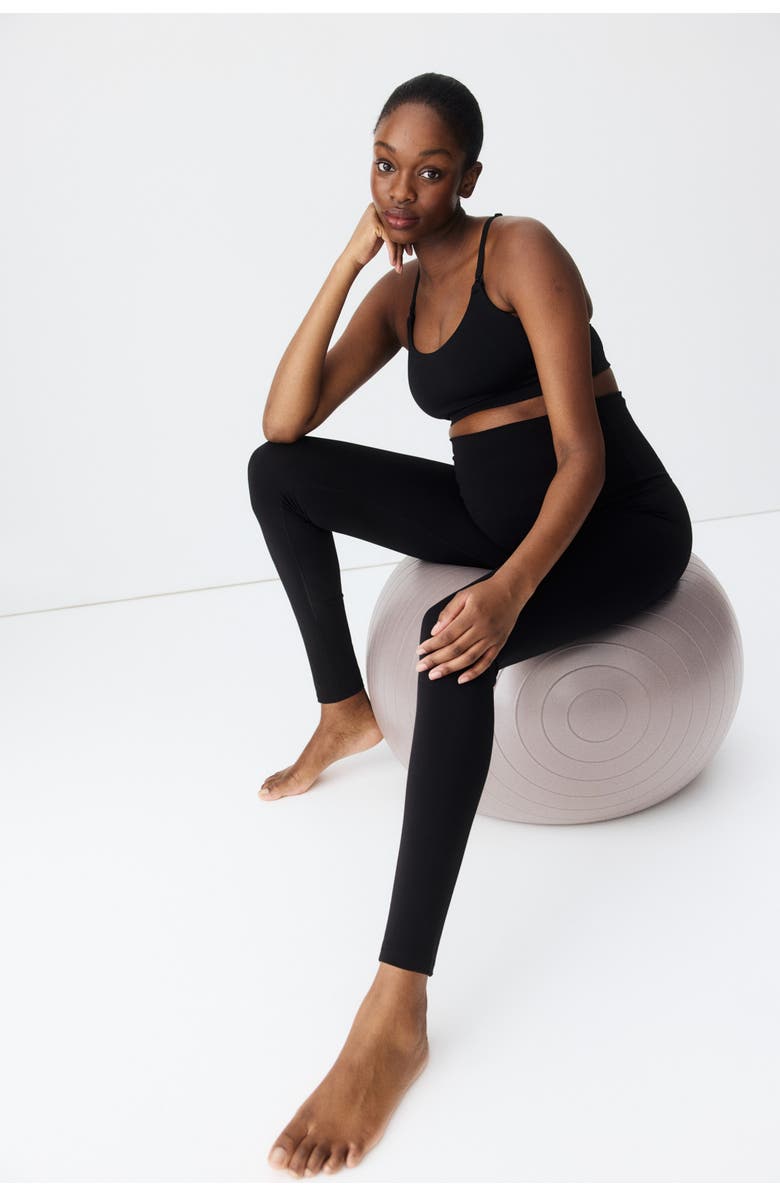 H&M Mama Before & After Sports Leggings, Alternate, color, Black