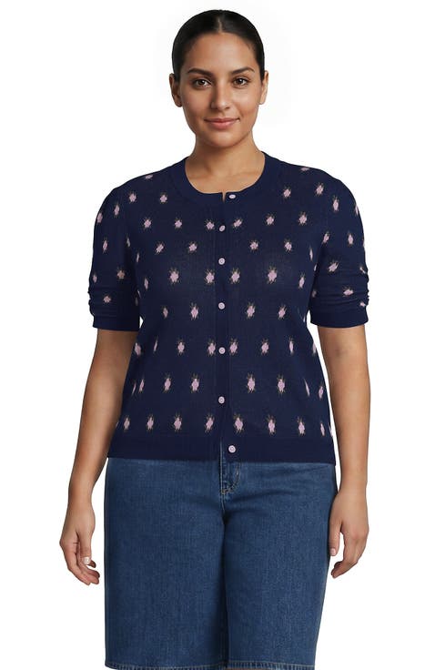 Plus Size Ruched Sleeve Cardigan Sweater