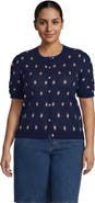 Lands' End Ruched Sleeve Cardigan Sweater