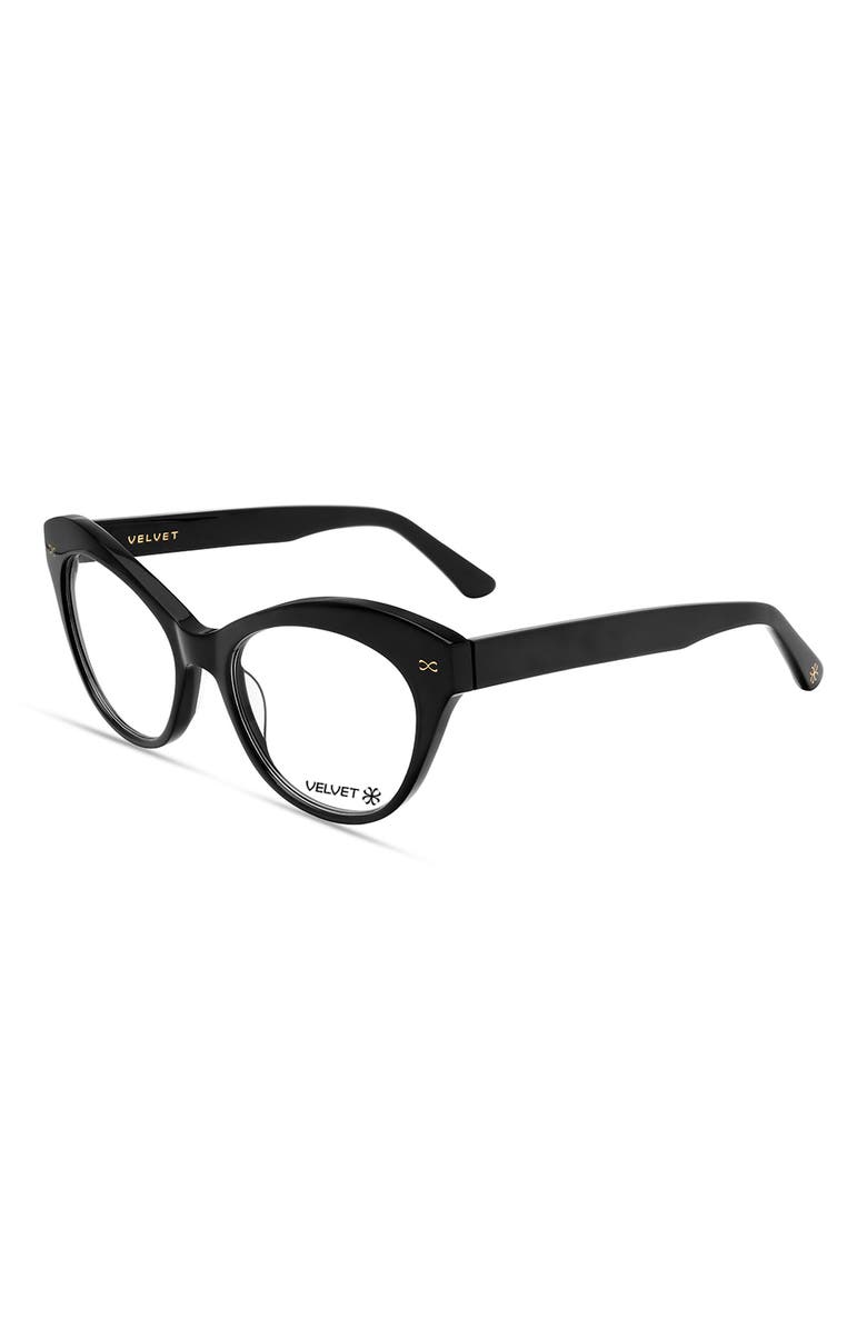 Velvet Eyewear Minnie 54mm Cat Eye Optical Glasses, Alternate, color, Black